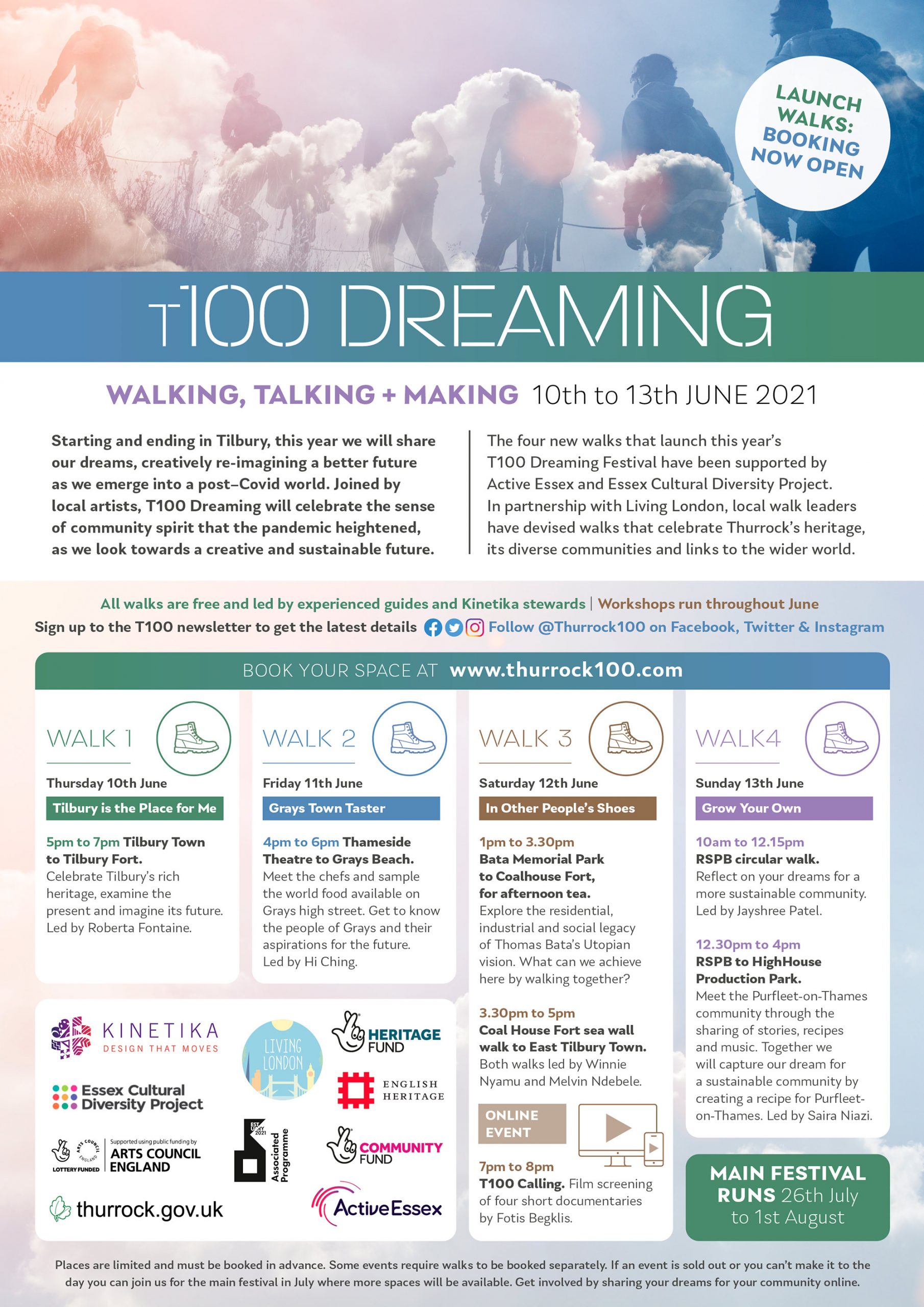 T100 Dreaming festival flyer