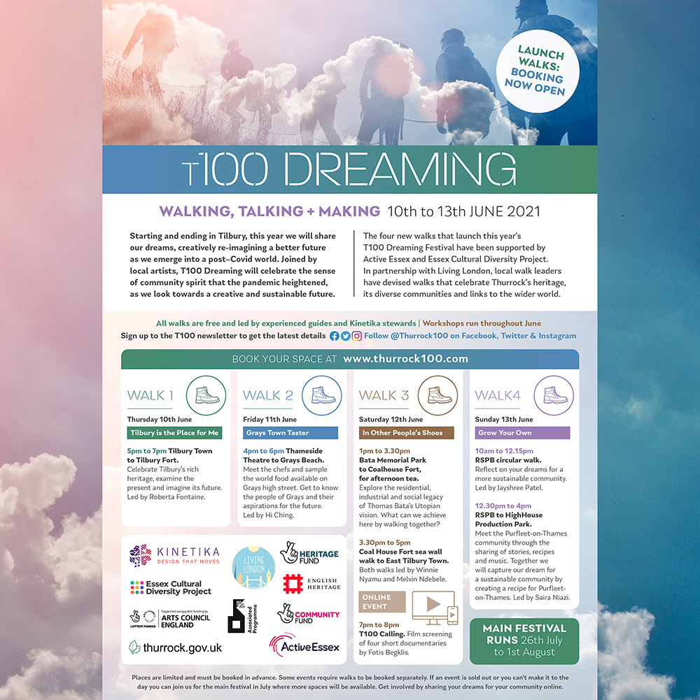 T100 Dreaming festival flyer